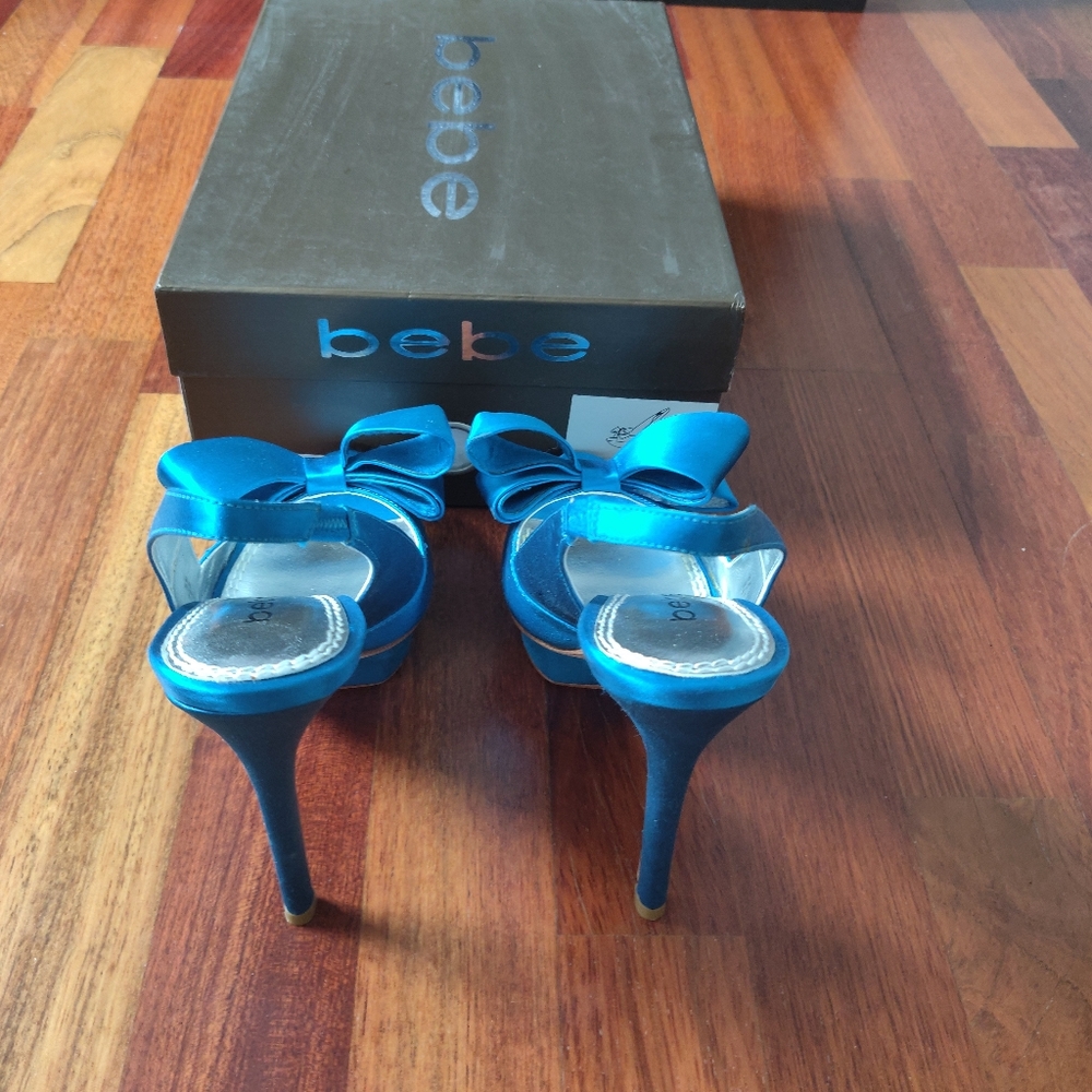 Bebe Open Toe Sling Back Heels - image 3